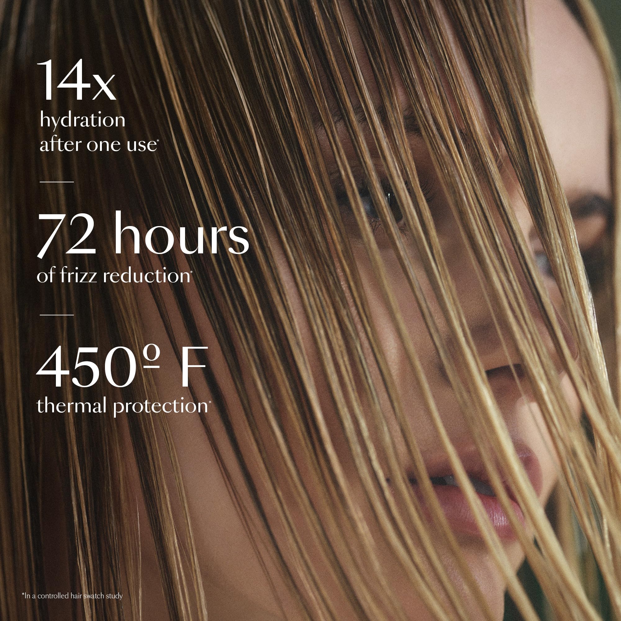 VEGAMOUR Hydr-8 after-use shine and softness on freshly styled hair.