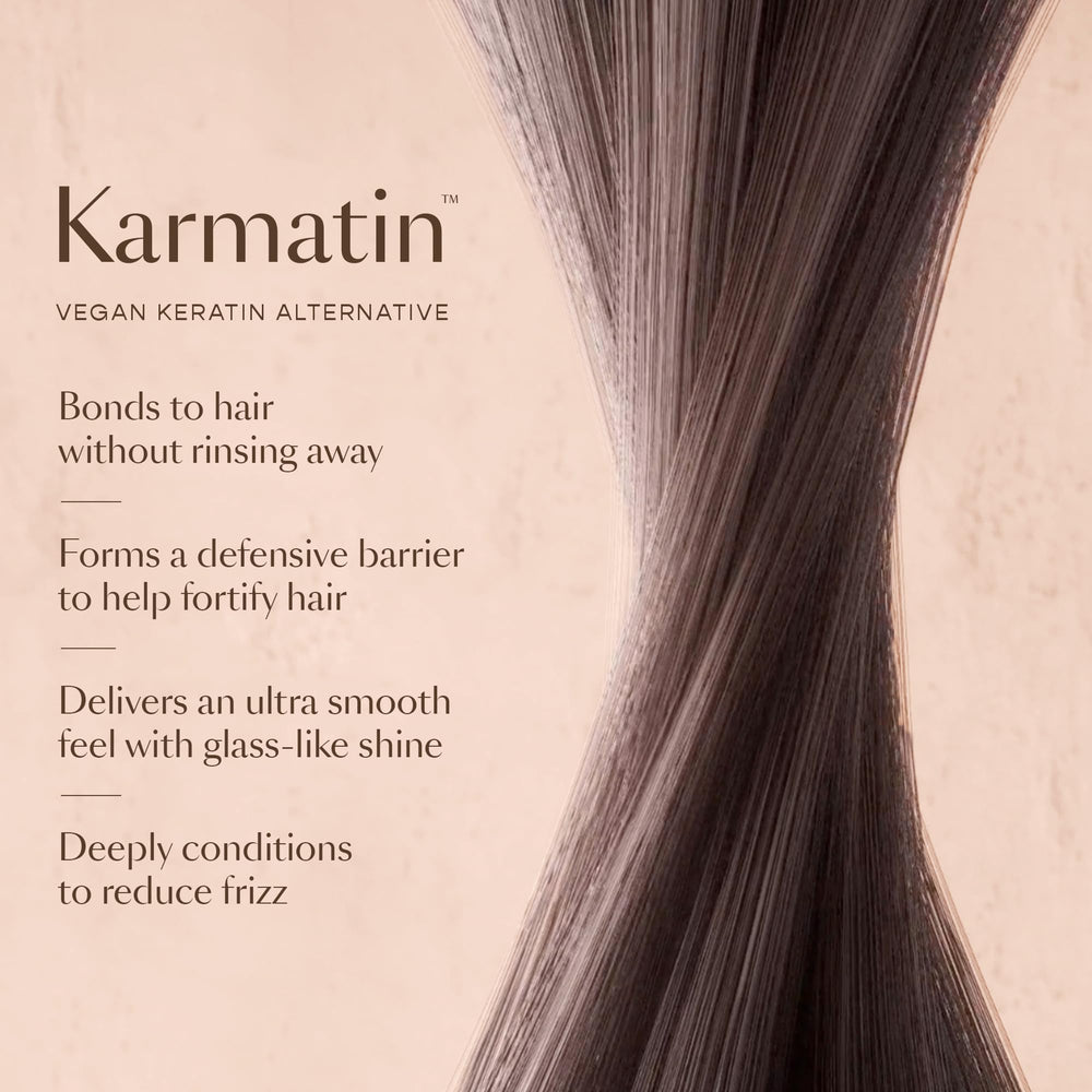 Close-up of frizz-control action with VEGAMOUR Hydr-8 for sleek hair.