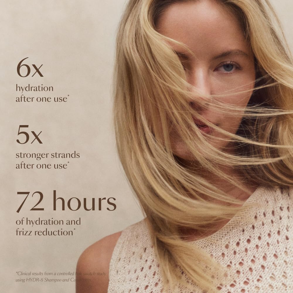 VEGAMOUR HYDR-8 label close-up emphasizes vegan formula and color-safe guarantee