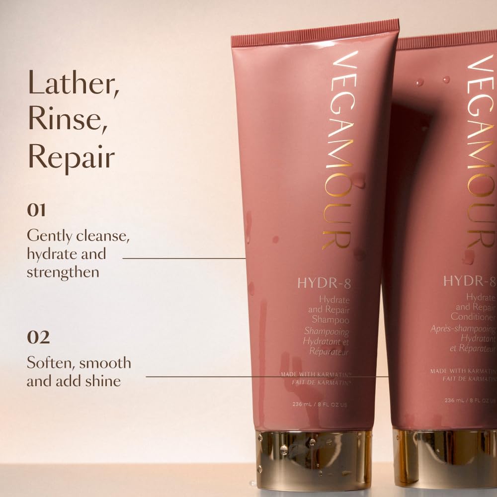 VEGAMOUR HYDR-8 color-safe formula preserves treated hair