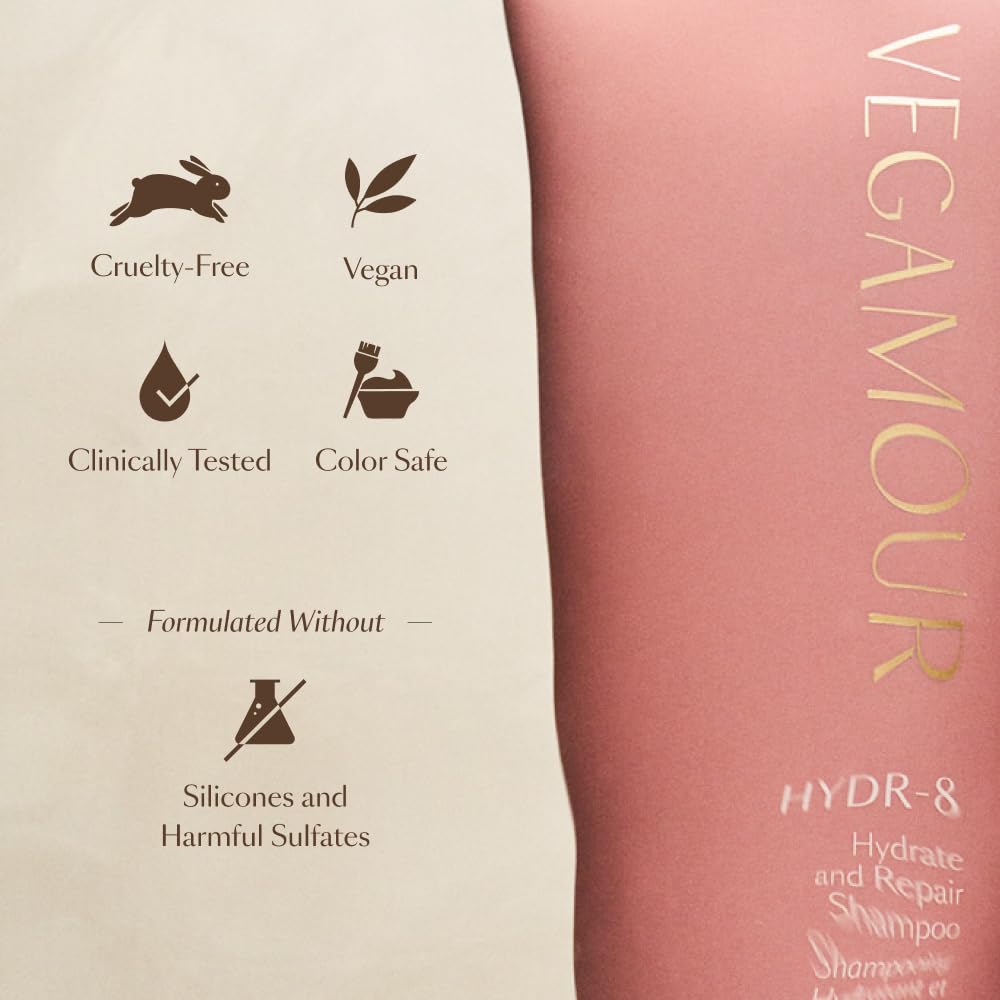 VEGAMOUR HYDR-8 bonds to hair with vegan Karmatin for silky feel