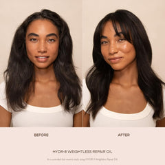 VEGAMOUR HYDR-8 texture on hand shows featherweight oil absorbing quickly.