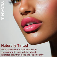 VEGAN J. lip balm oasis plant complex highlighting deep hydration.