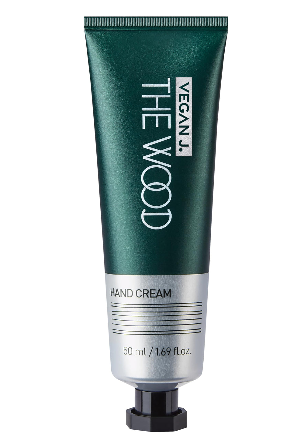 Vegan J Wood Hand Cream packaging label shows trusted vegan credentials for confident shopping.