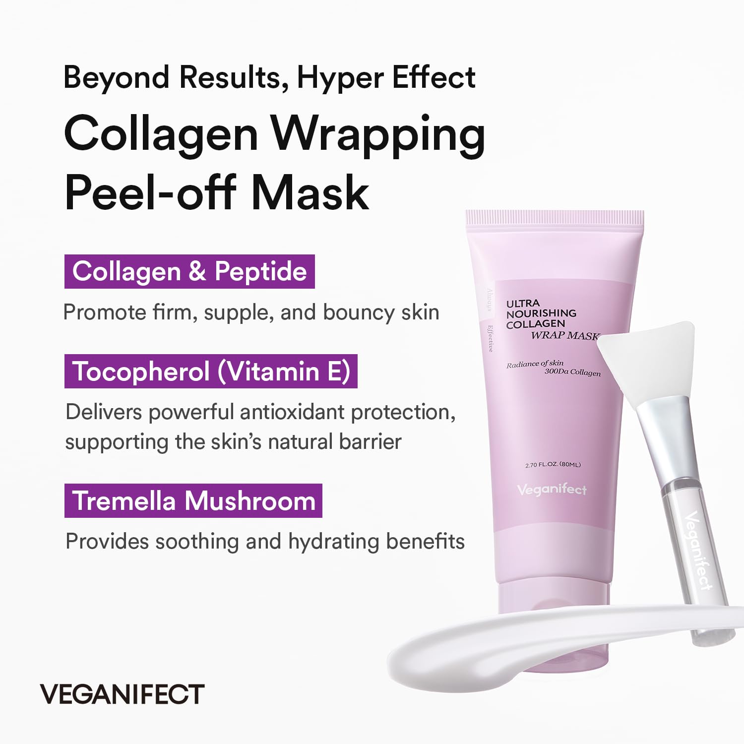 VEGANIFECT collagen-peptides-ingredients-closeup highlights firming feel and hydrating support.
