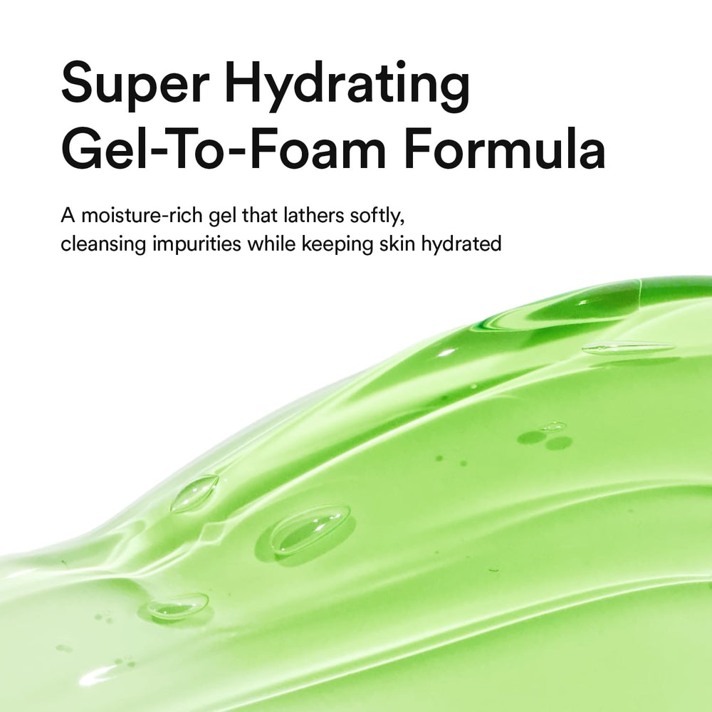 VEGANIFECT Hydrating Gel Cleanser texture photo implies gentle exfoliation with AHA/LHA.