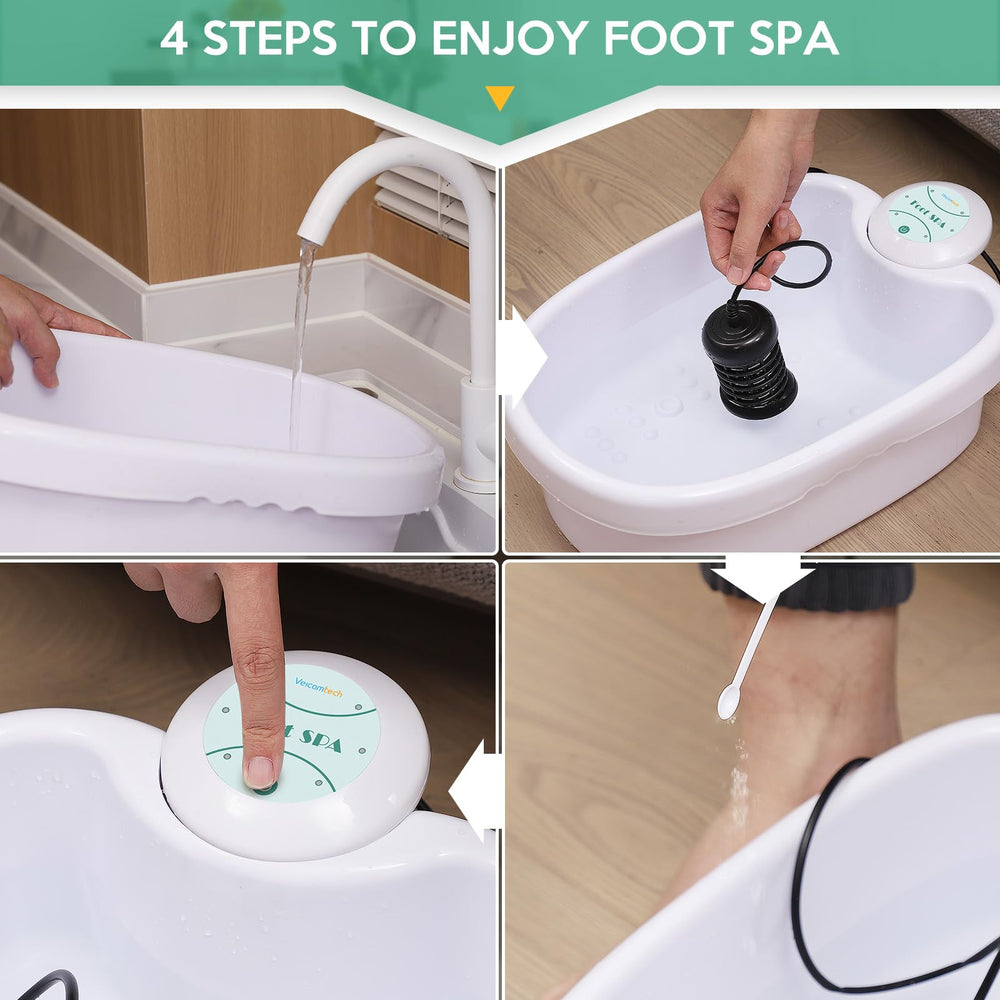 Veicomtech Ionic Foot Bath auto timer ensures a tidy 30-minute session.