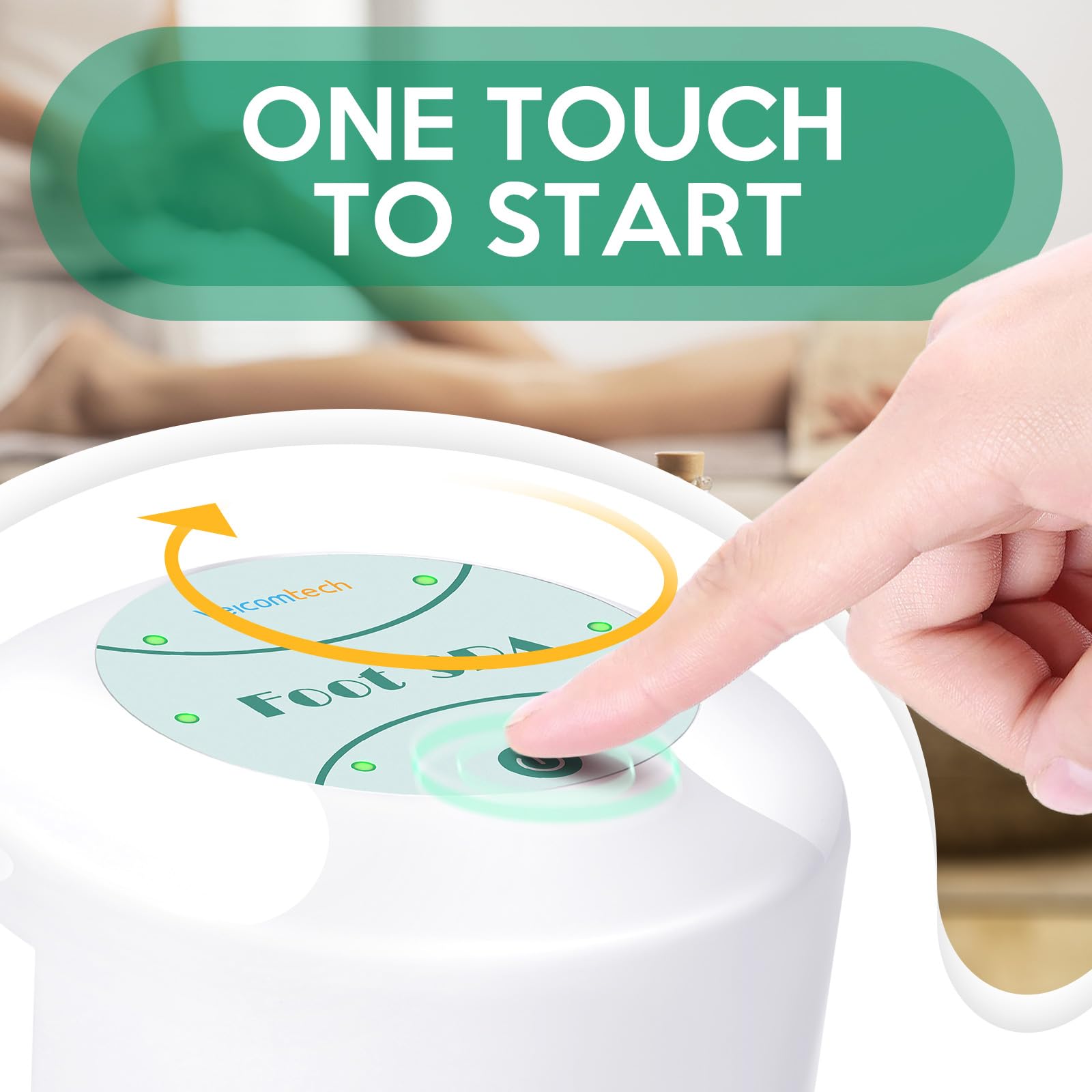Veicomtech Ionic Foot Bath control panel with one-touch start for effortless use.