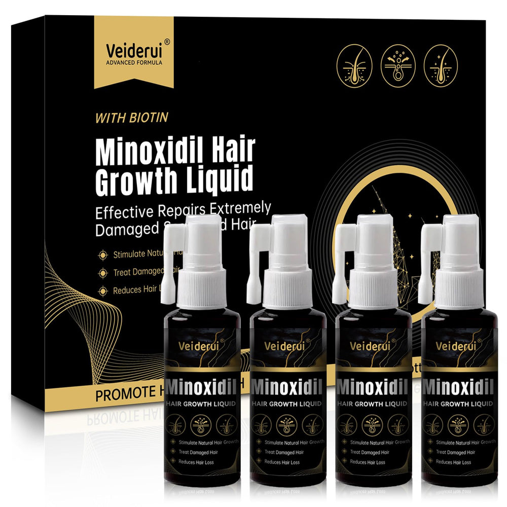 Veiderui Minoxidil Biotin 5% bottle showing hair growth support for thinning areas