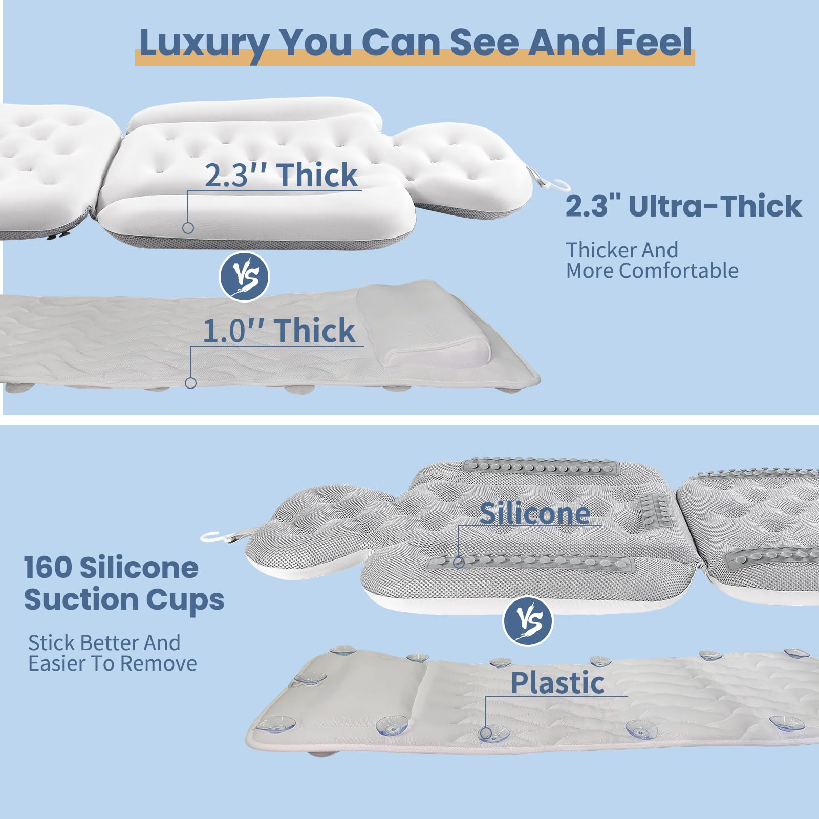 VEILS Luxury Bath Pillow includes laundry bag for easy care and storage