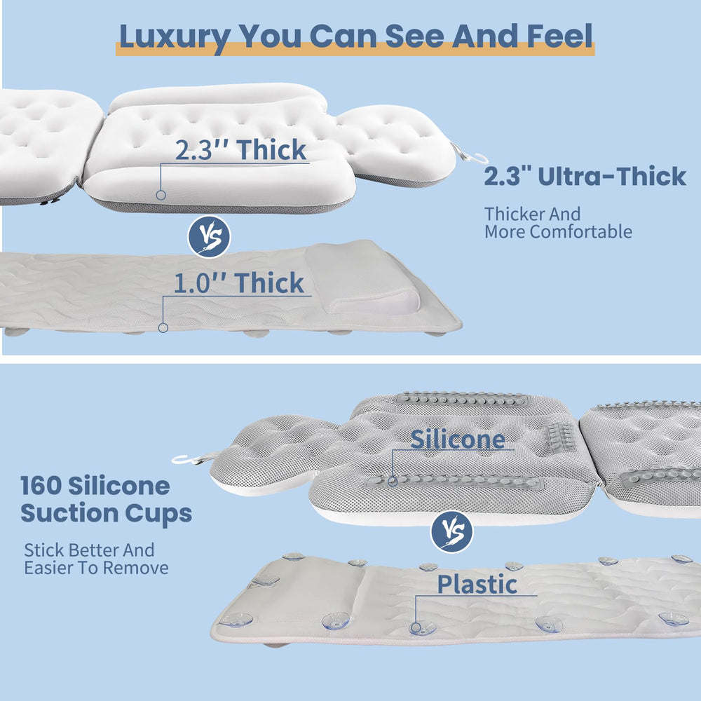 VEILS Luxury Bath Pillow in white enhances spa-like home baths