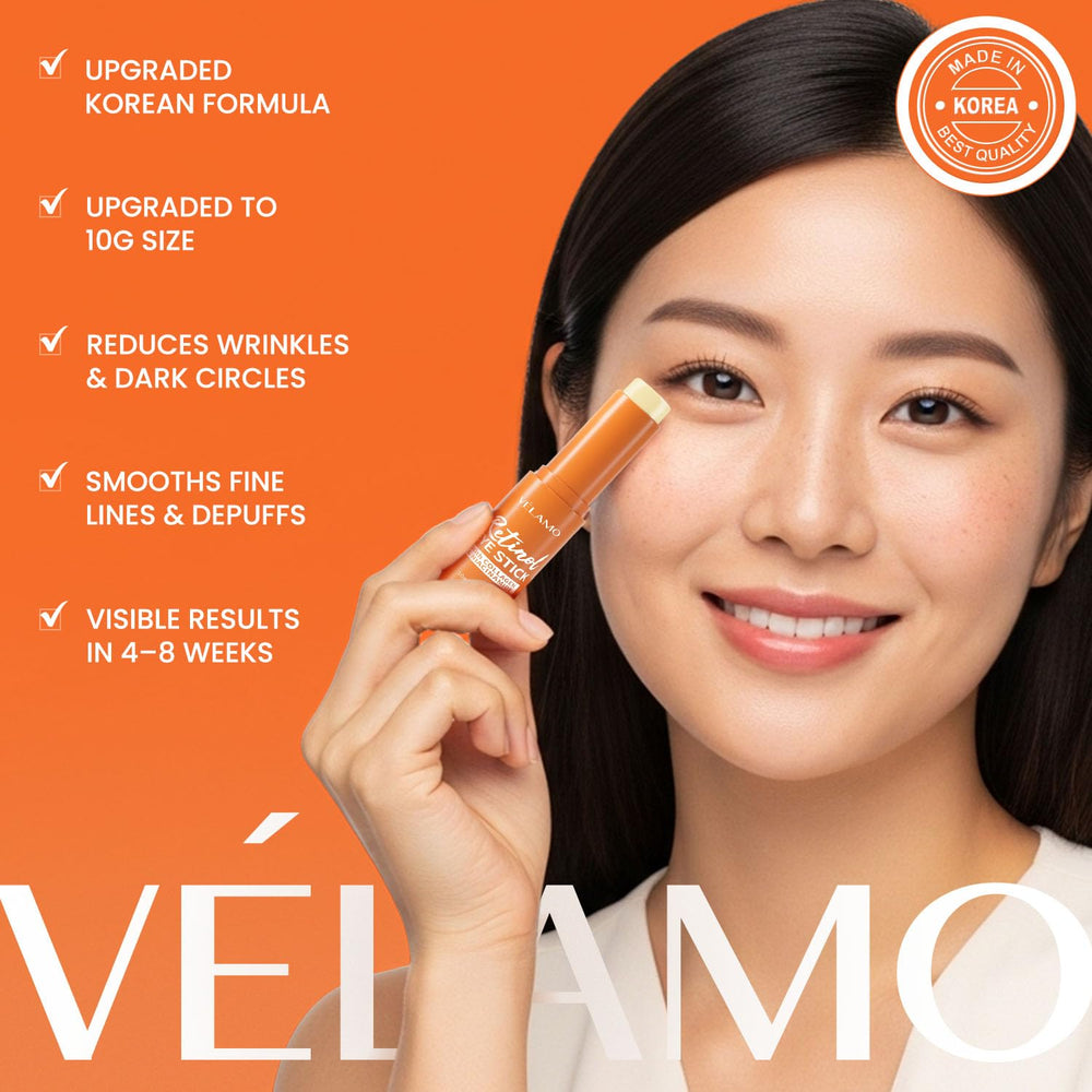 VELAMO ADVANCED Eye Balm Stick application swatch demonstrates easy swipe-and-go use