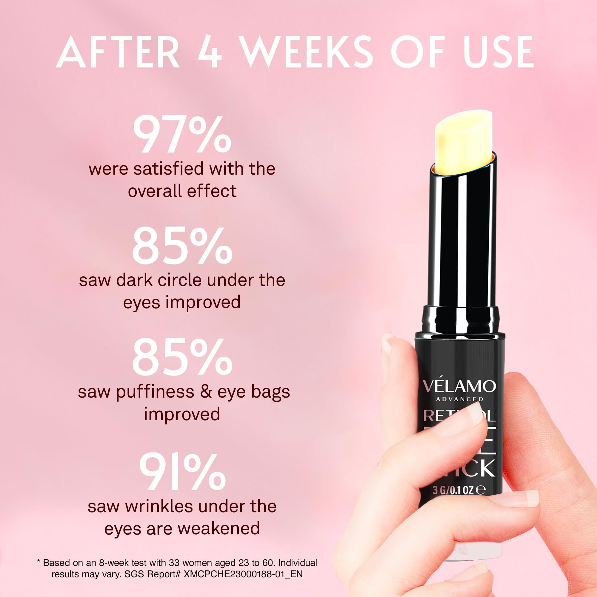 Velamo Advanced eye-stick close-up shows creamy texture for smooth, even skin.