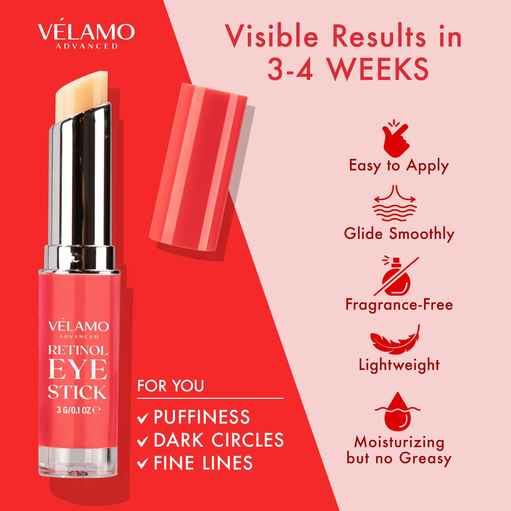 VELAMO ADVANCED Retinol Eye Stick, dermatológicamente probado para piel sensible