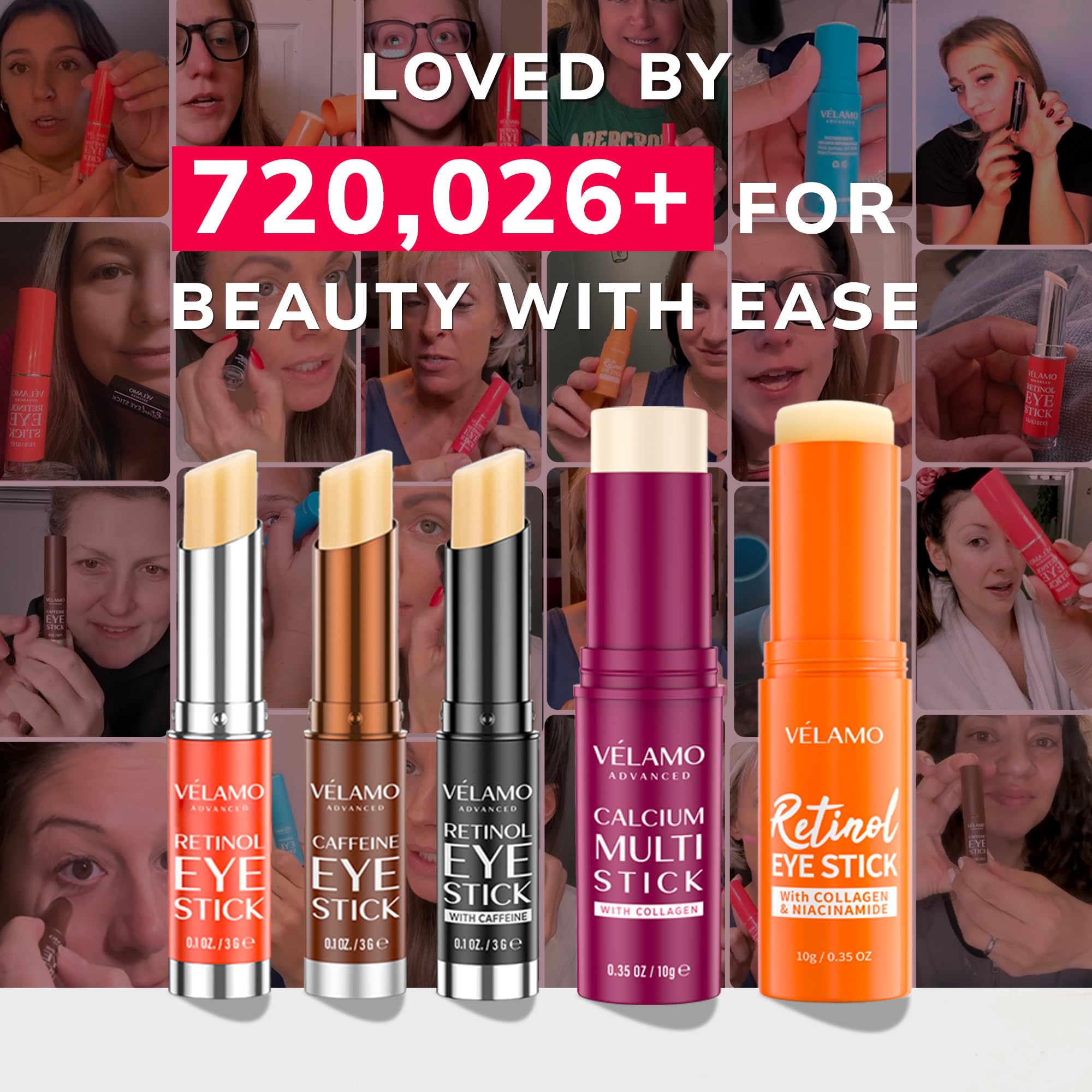VELAMO ADVANCED Retinol Eye Stick, formato TSA para viajar ligero y mantener la rutina