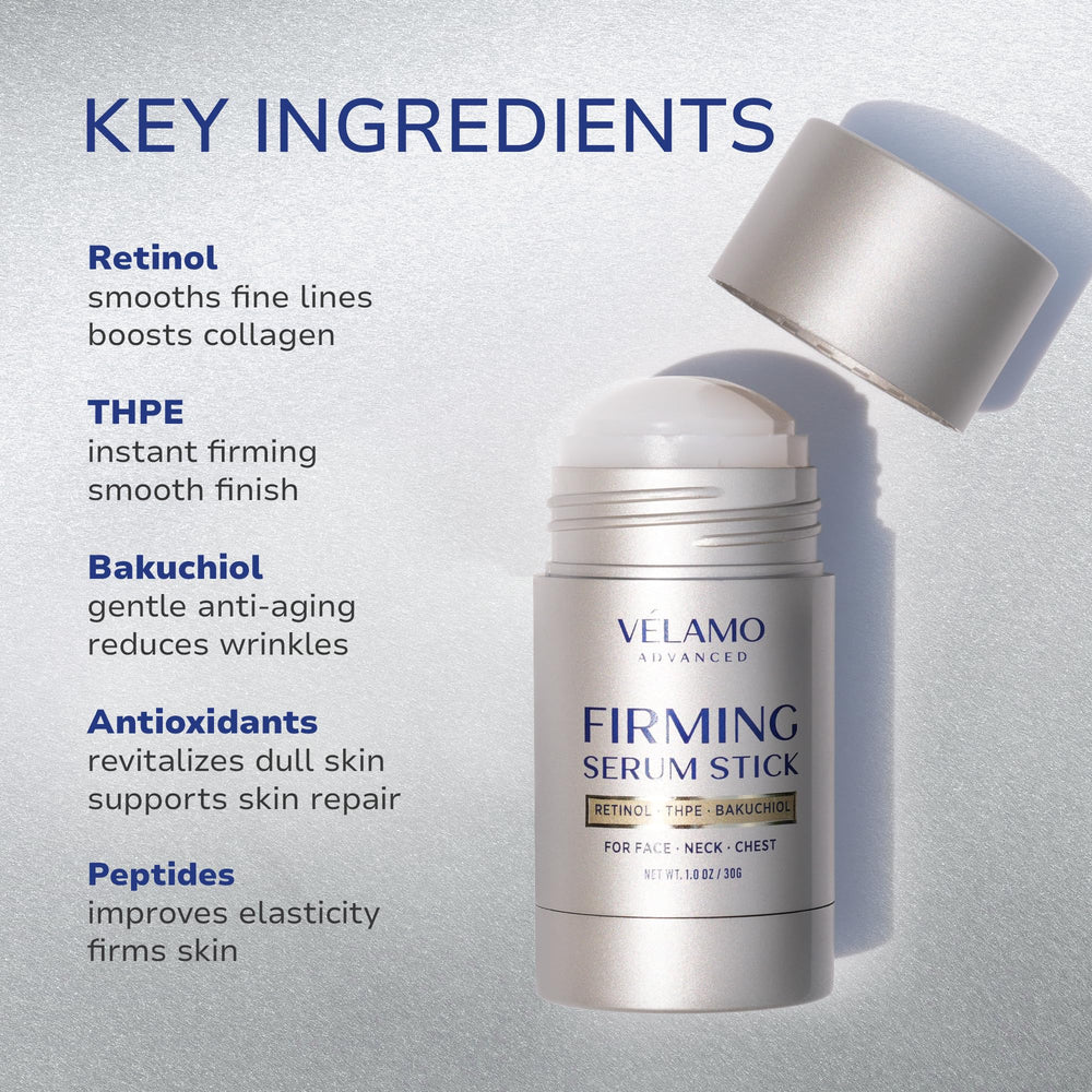 VELAMO ADVANCED serum-stick close-up showing smooth absorption.