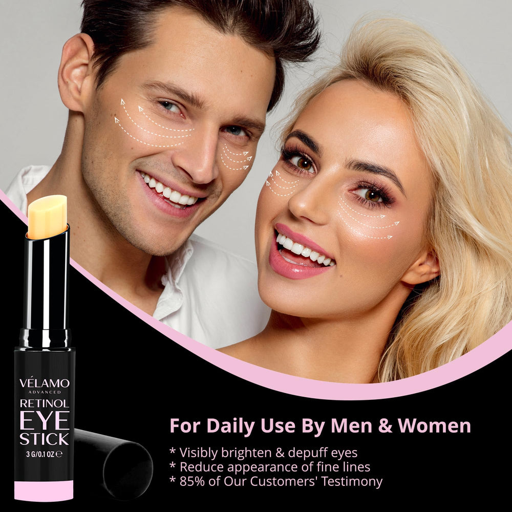 VELAMO ADVANCED Retinol Eye Stick para aplicación nocturna y ojos más frescos.