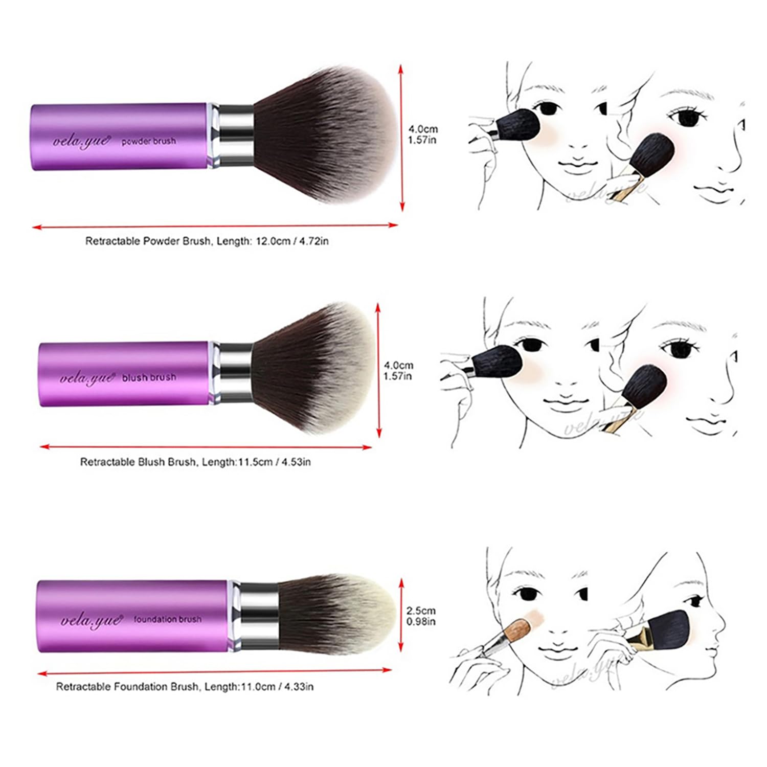 Vela.Yue travel-friendly kabuki brush with protective cap for tidy bristles