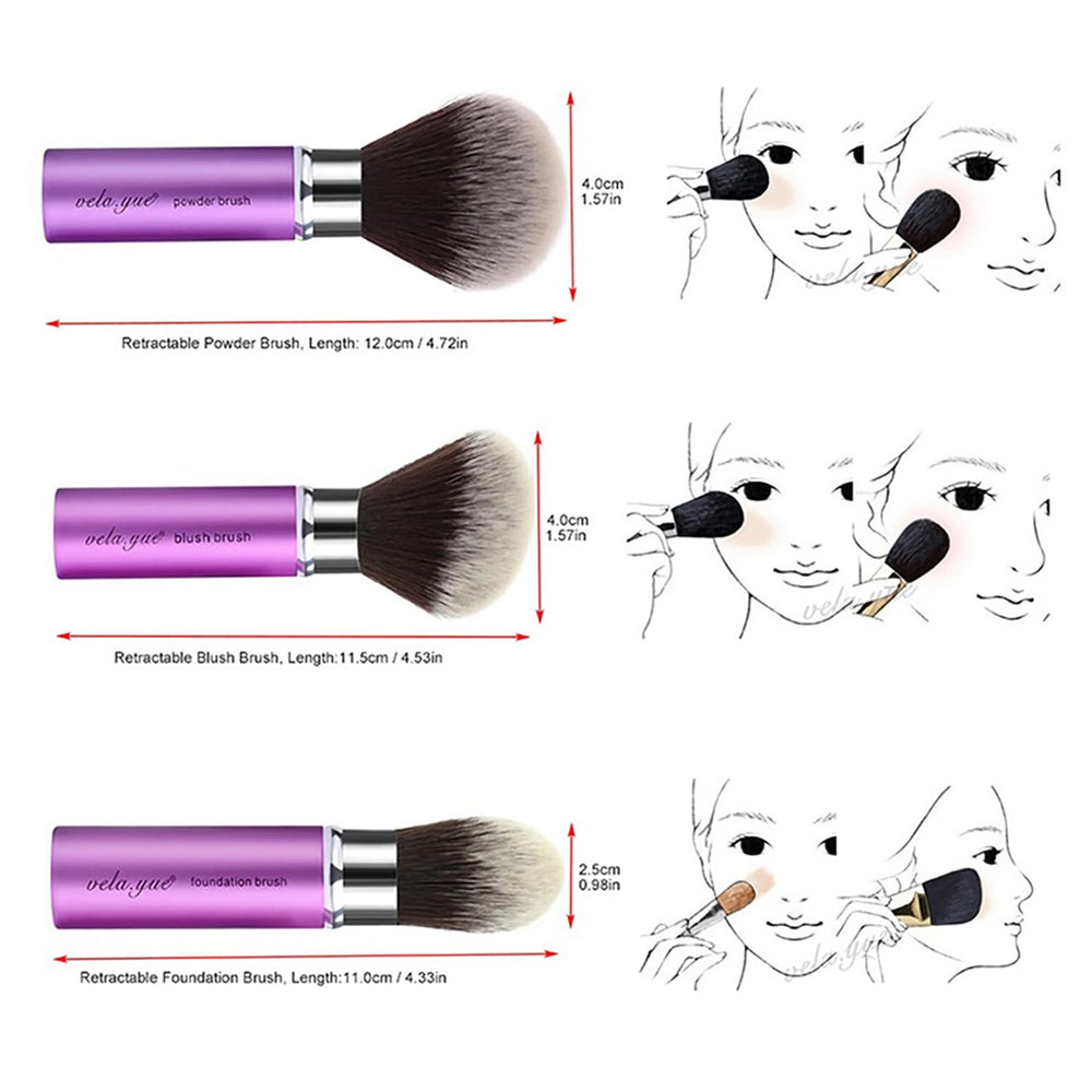 Vela.Yue travel-friendly kabuki brush with protective cap for tidy bristles