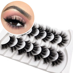 Veleasha wispy faux mink lashes in a 7-pair pack for natural cat-eye looks.