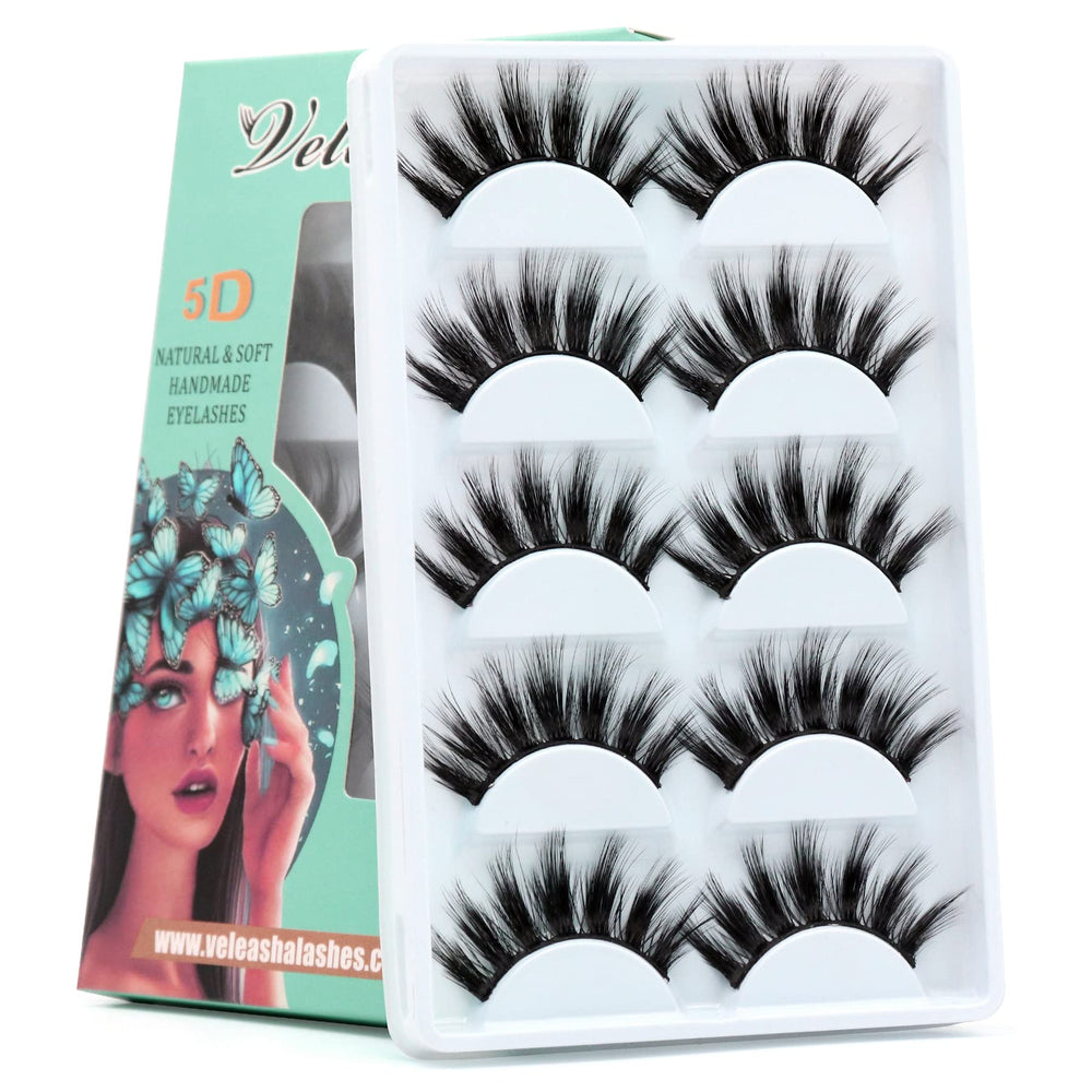 Veleasha Lashes five-pairs-pack offers multiple looks with easy rotation.
