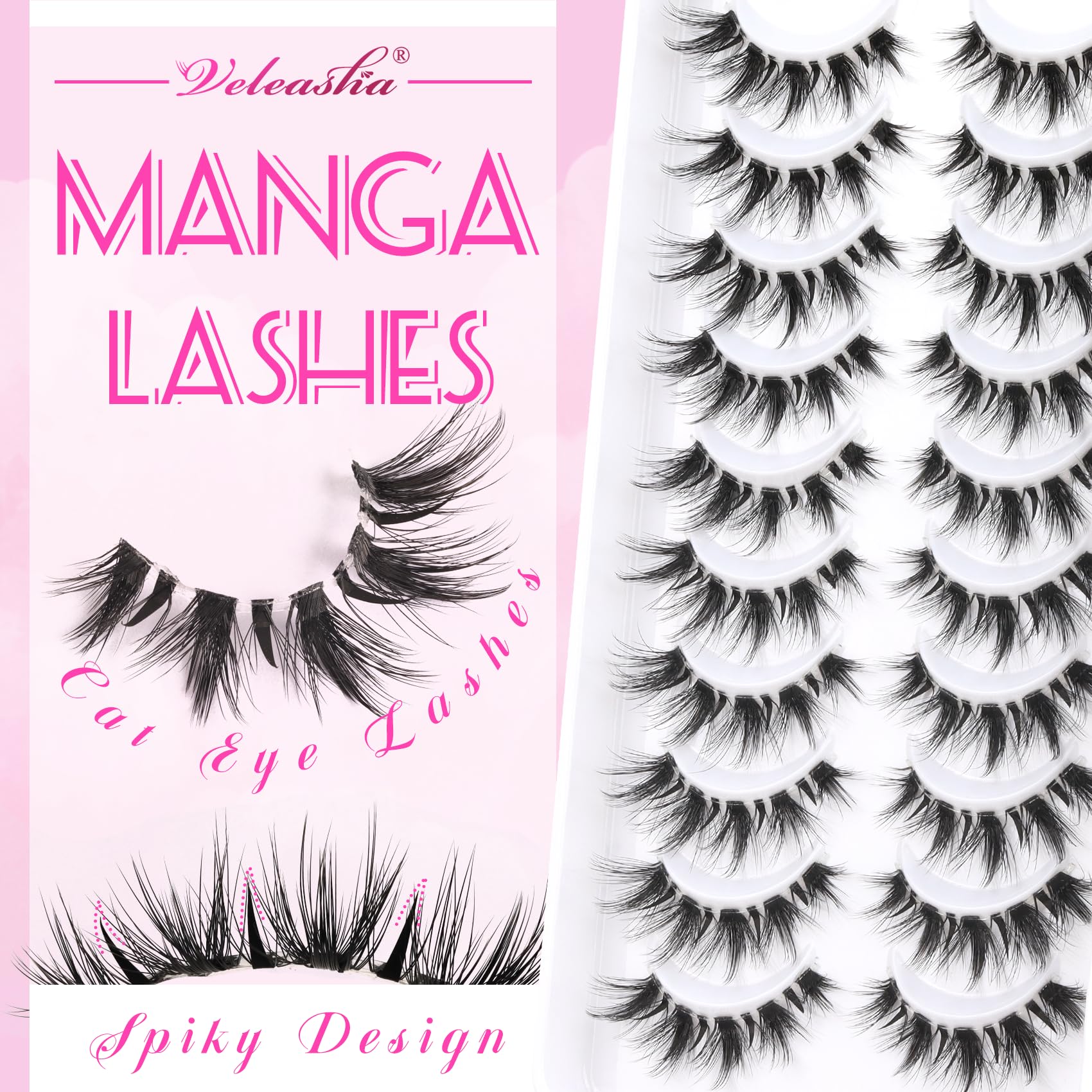 Veleasha manga lashes 6D effect for dimensional lash look