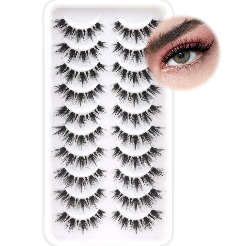 Veleasha manga lashes clear band natural blend for invisible lash line