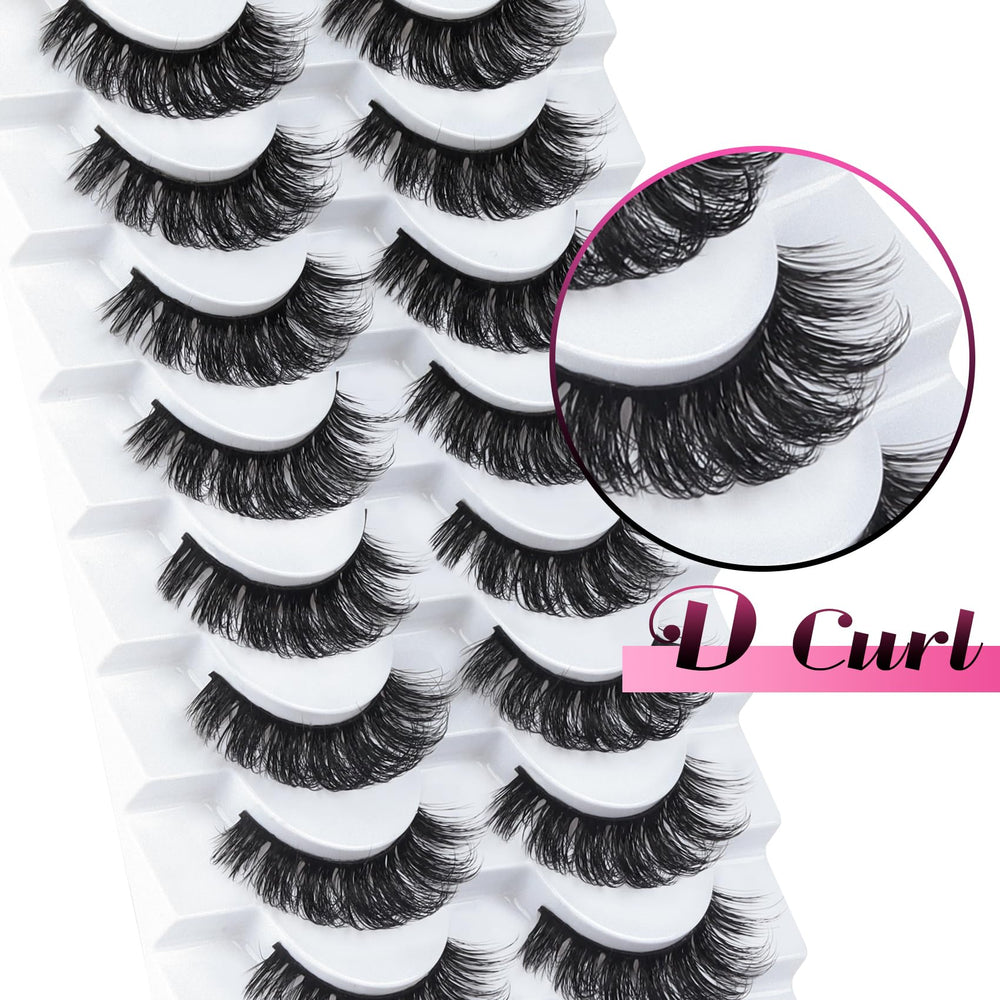 Veleasha Russian strip lashes D-curl closeup showing curled lash texture