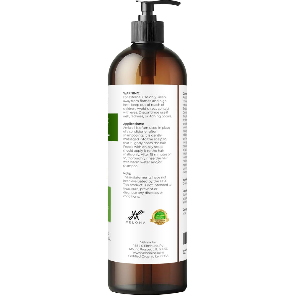 Velona Amla Oil on hair shows shine and softness.