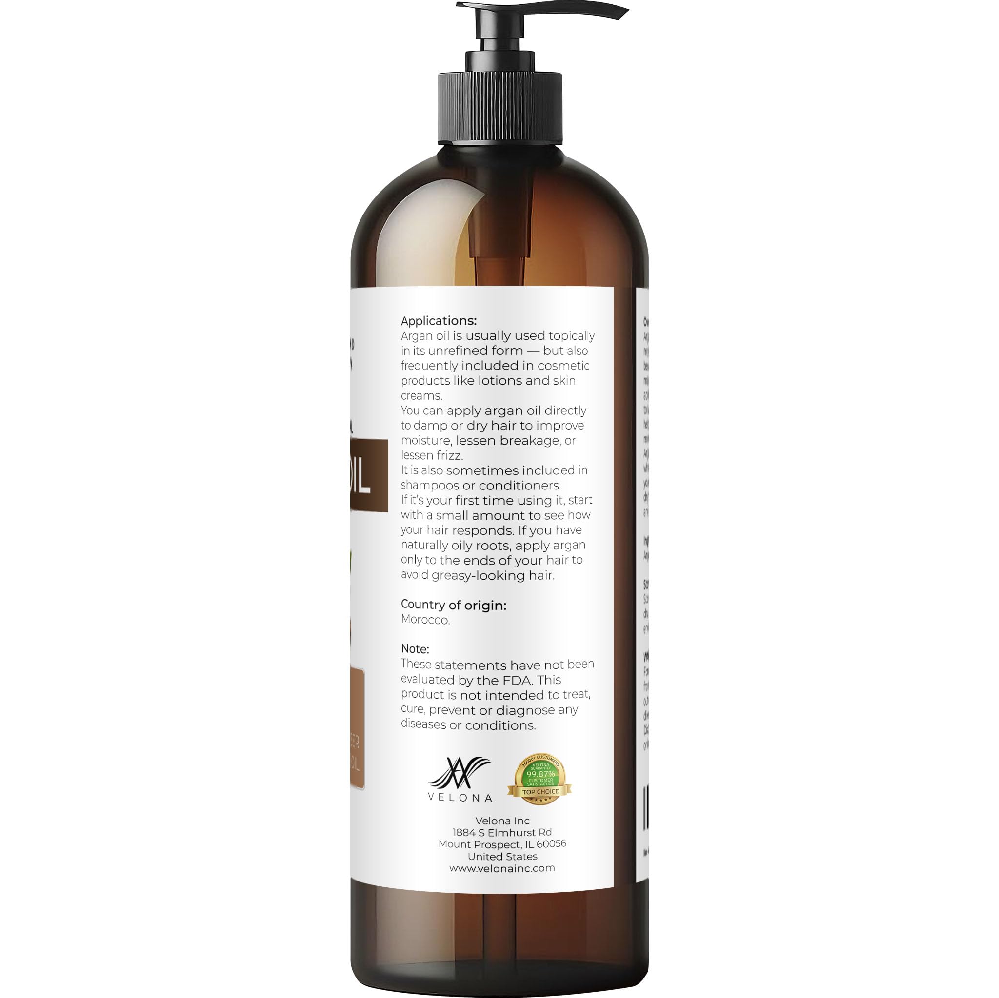Velona Argan Oil hair-ends use shows smoothing shine without weight.