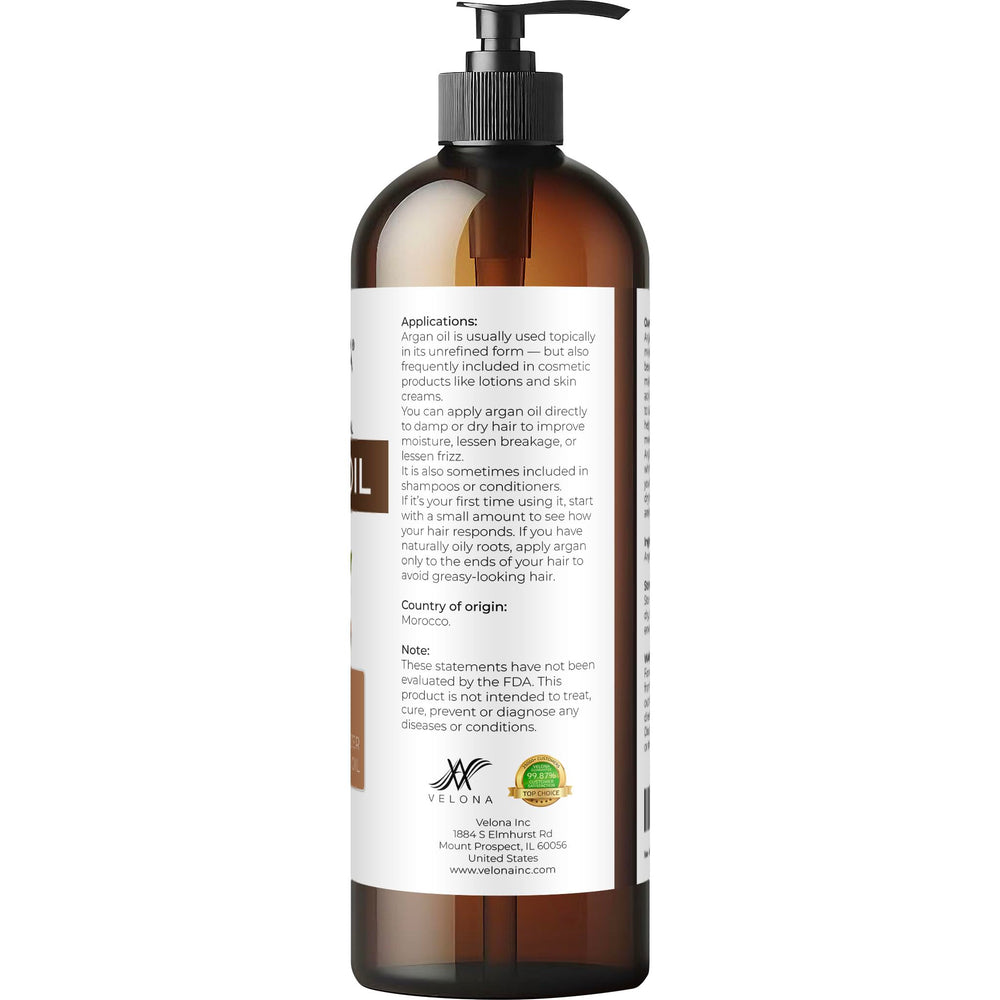 Velona Argan Oil hair-ends use shows smoothing shine without weight.