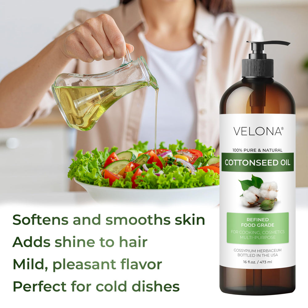 Velona Cotton Seed Oil as a pantry staple for cooking and skincare