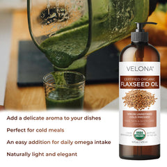 Velona flaxseed oil ingredients highlight pure additive-free formula for sensitive skincare