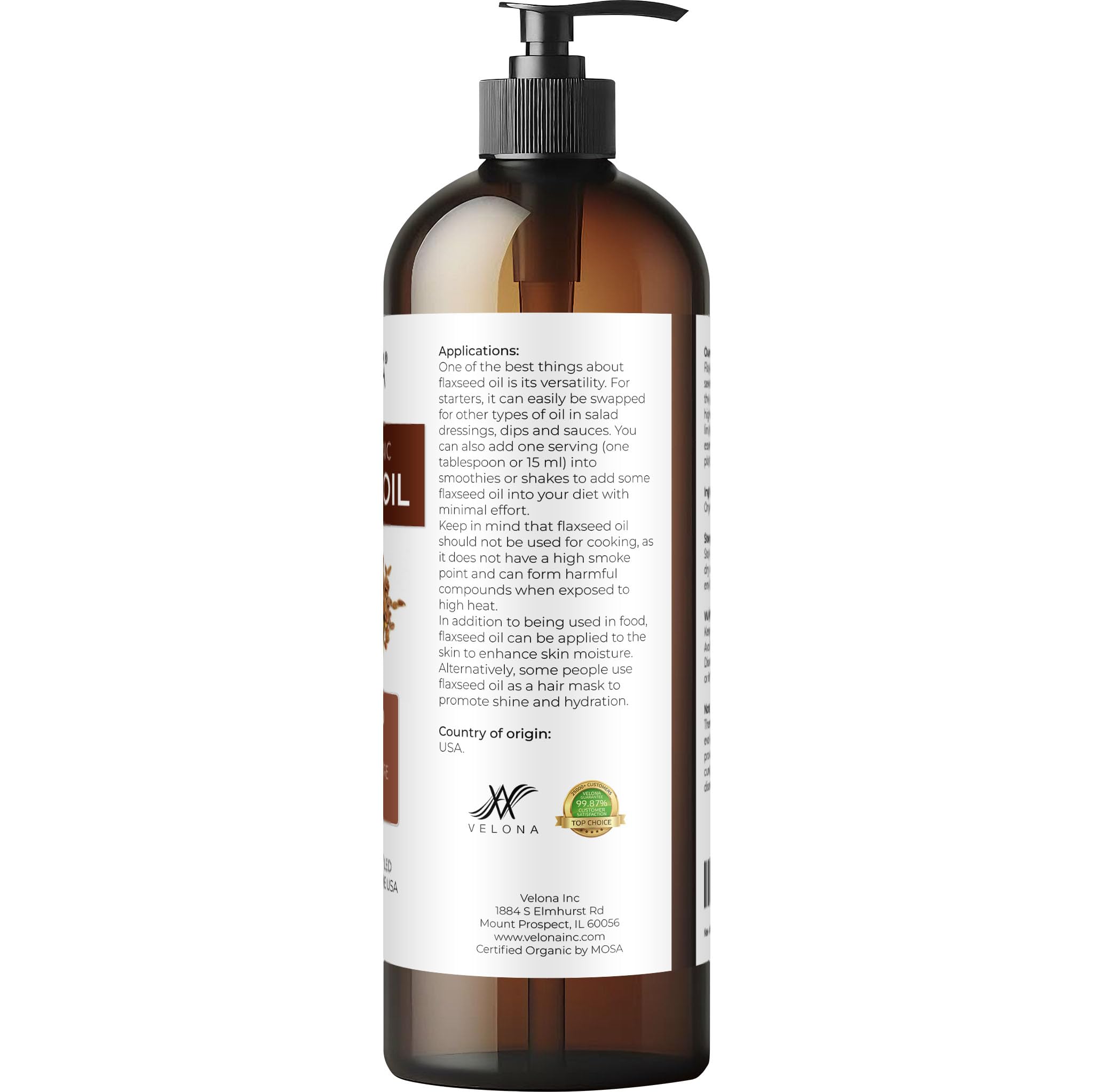 Velona flaxseed oil skin-softness image—helps keep skin feeling soft and nourished.