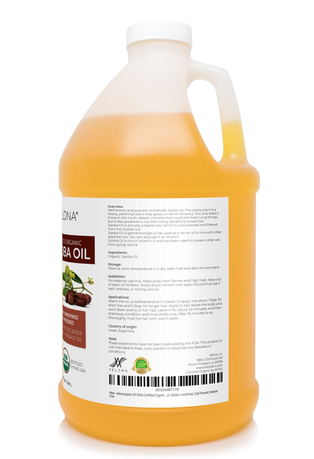 Velona Jojoba Oil hair application nourishes and smooths frizz.