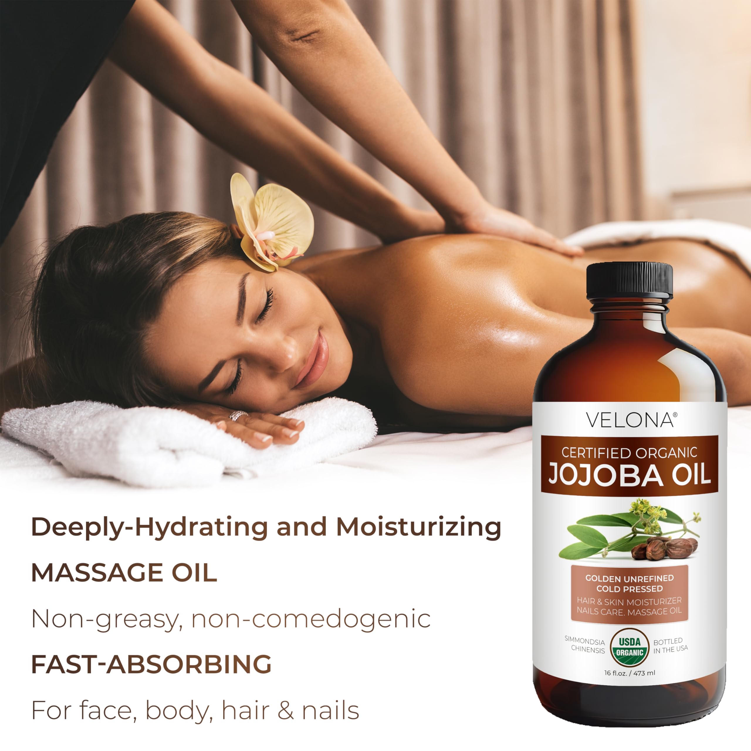 Velona Jojoba Oil bottle USA bottled for consistent quality