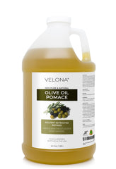 Velona Olive Pomace Oil 64oz bottle – pure carrier oil for skin and hair nourishment.