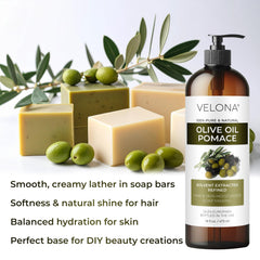Velona Olive Pomace Oil for hair – adds softness and natural sheen in masks.