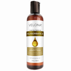 Velona Polysorbate 20 bottle for oil–water emulsions in skincare.