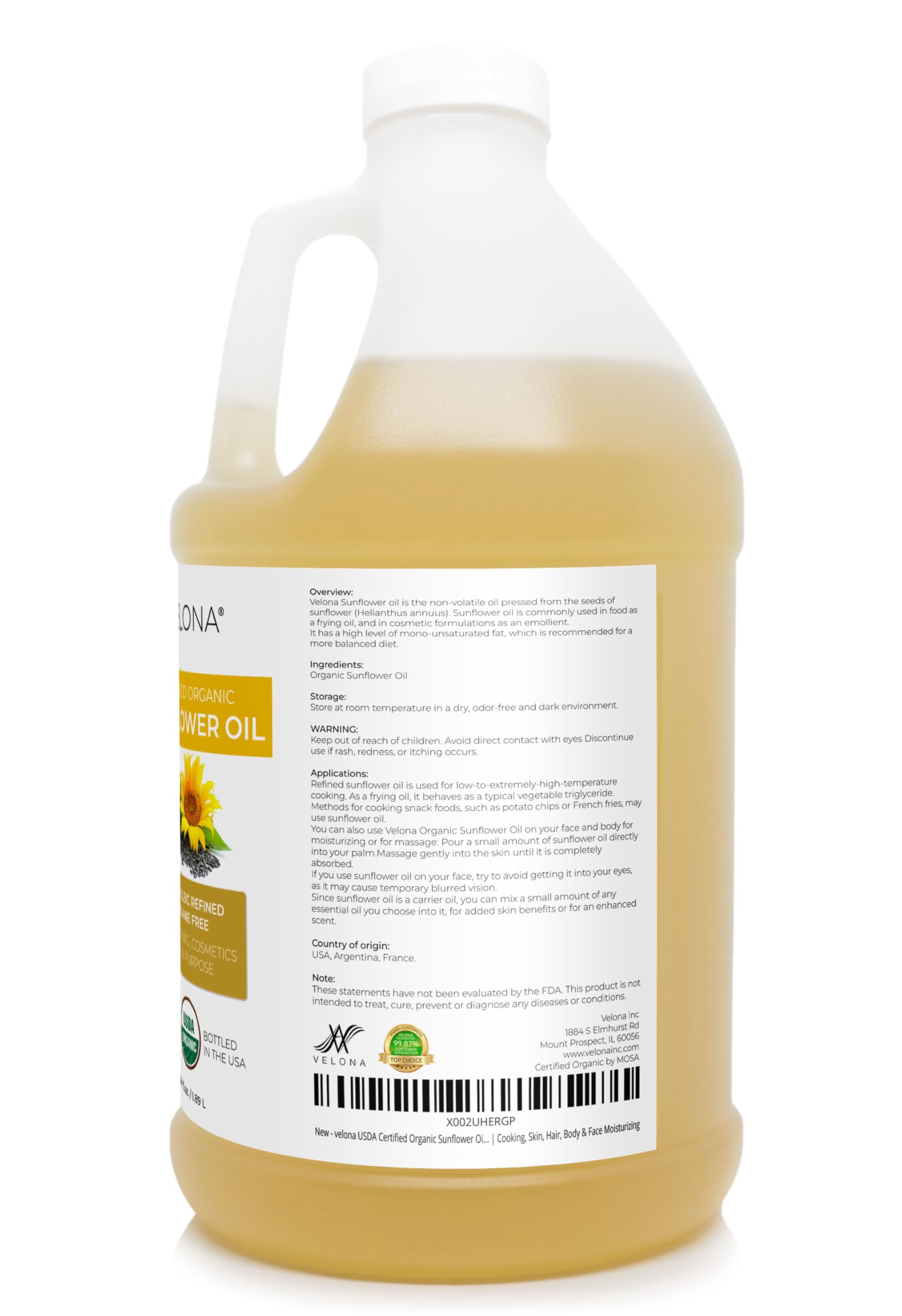 Velona sunflower oil skincare application depicts lightweight finish for daily moisturization.
