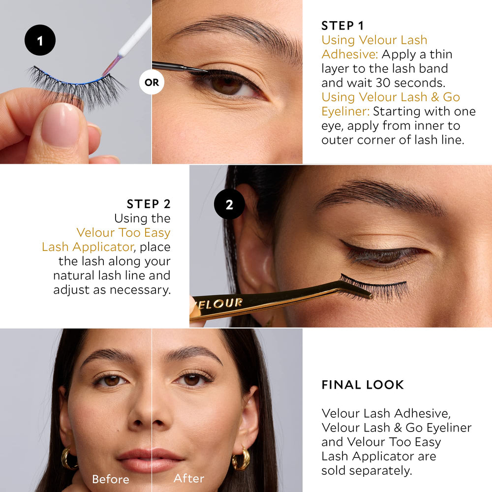 VELOUR Velour Effortless Lashes reusable design supports 25+ uses.