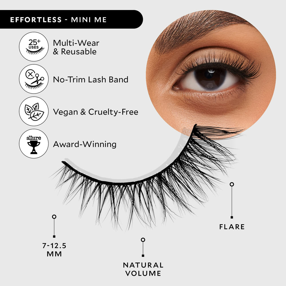 VELOUR Velour Effortless Lashes natural look closeup emphasizes lightweight, everyday wear.