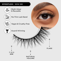 VELOUR Velour Effortless Lashes natural look closeup emphasizes lightweight, everyday wear.