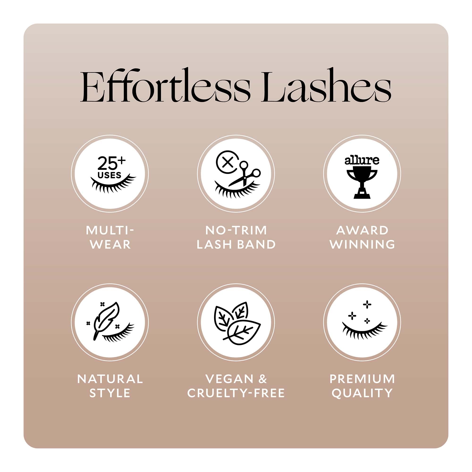 VELOUR Velour Effortless Lashes lightweight band reduces heft during wear.
