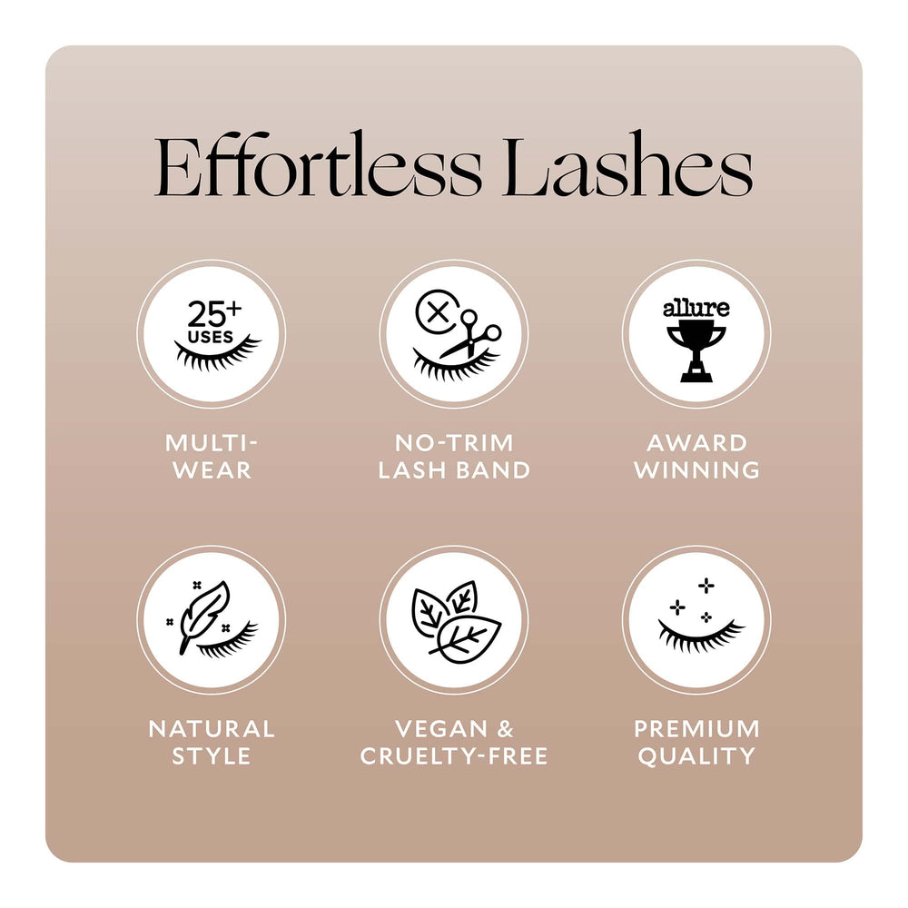 VELOUR Velour Effortless Lashes lightweight band reduces heft during wear.