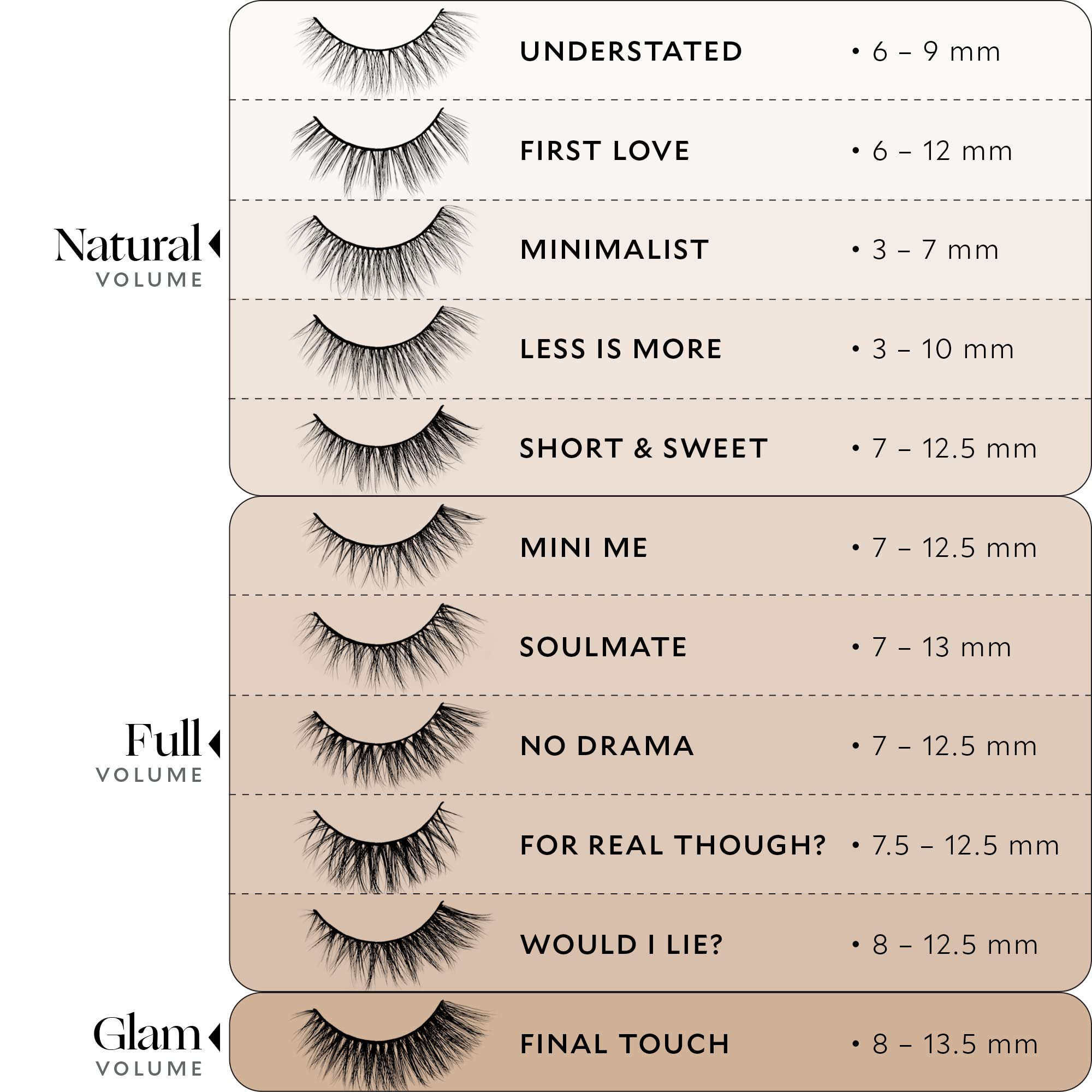 VELOUR Velour Effortless Lashes 3/4 length band for beginner-friendly fit.