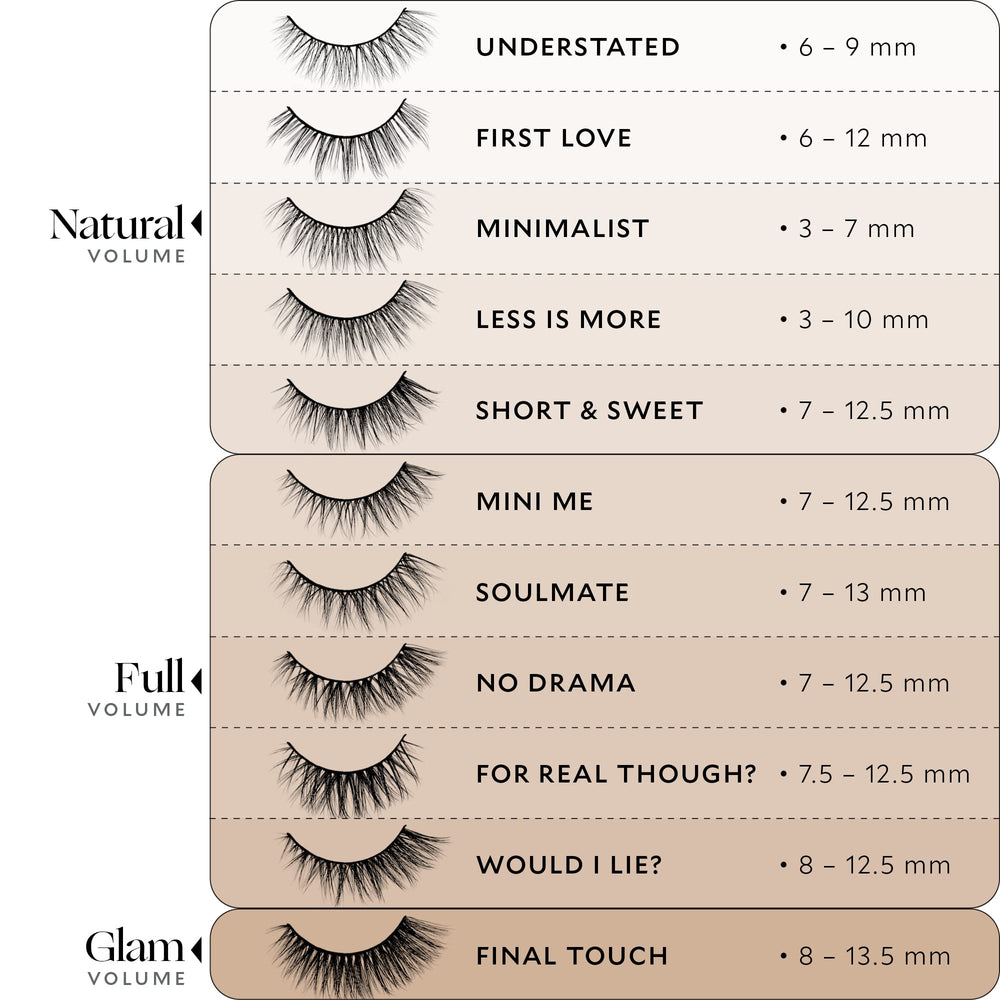 VELOUR Velour Effortless Lashes 3/4 length band for beginner-friendly fit.