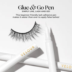 VELOUR Glue & Go Pen dries clear for seamless lash adhesion