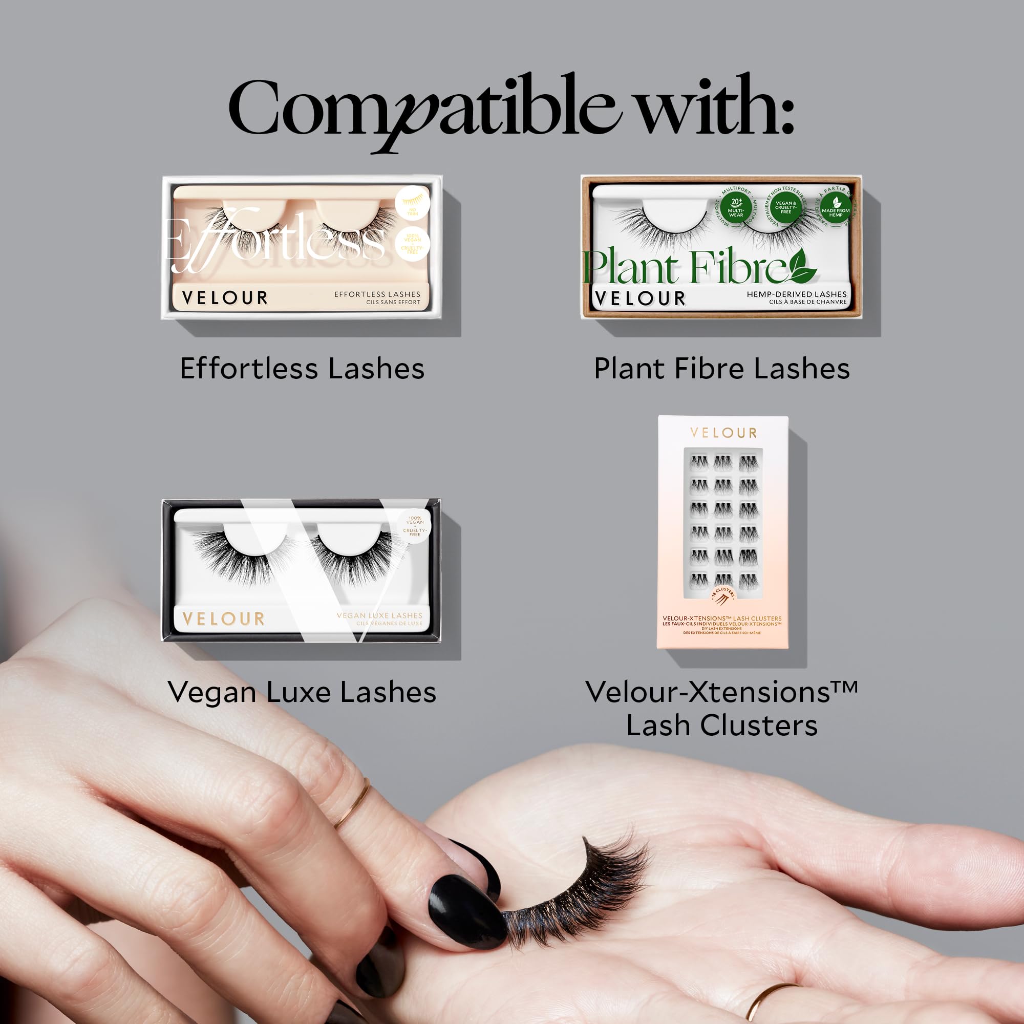 VELOUR Glue & Go Pen with plant-derived extracts that soothe lash area