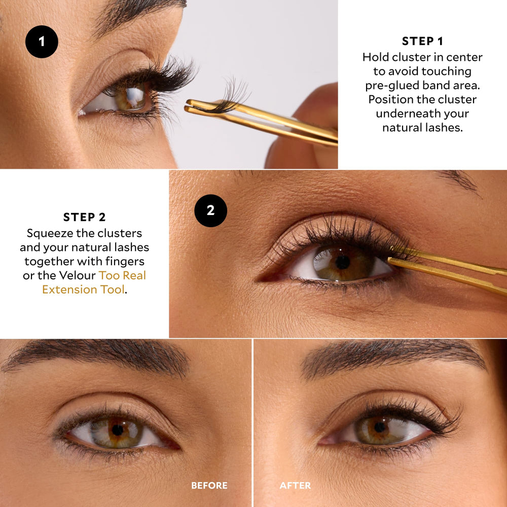 Velour Xtensions home-use routine for effortless lash enhancement and confident daily wear.